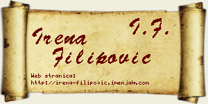 Irena Filipović vizit kartica
